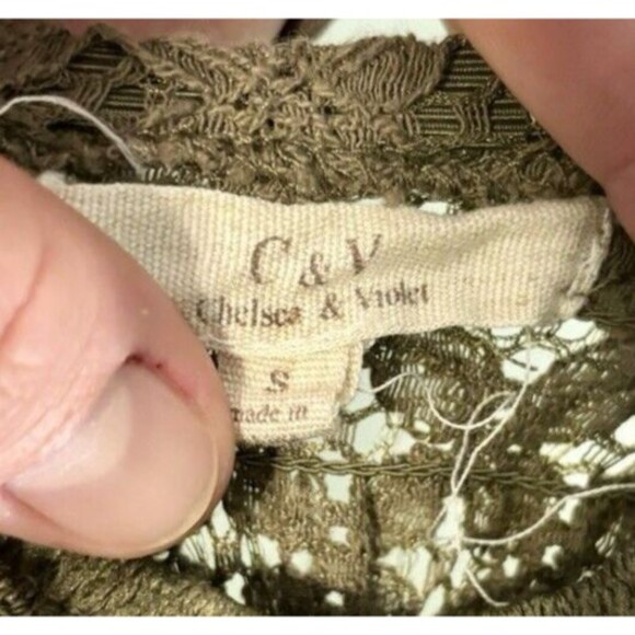 NWT C&V Chelsea & Violet Ruffle Olive Green Lined Dress Size-S - Picture 9 of 16